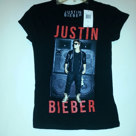 Tops - JUSTIN BIEBER authentic shirt 2012-13 tour LARGE